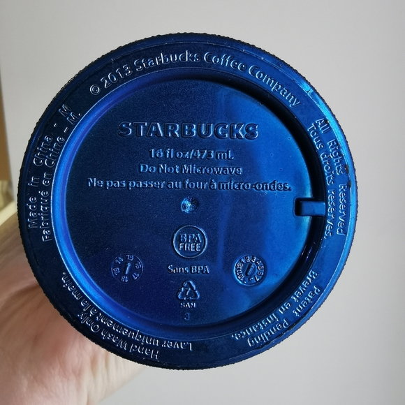 Starbucks Midnight Blue Rain Textured 16 oz Cold Cup Travel Tumbler - Picture 2 of 2